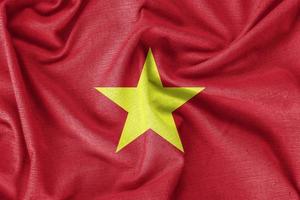 Vietnam country flag background realistic silk fabric photo
