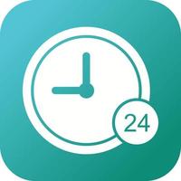 24 Hour Service Vector Icon