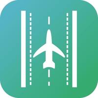 Plane on Runway Vector Icon