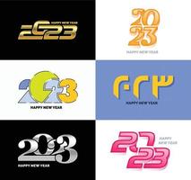 Big Set of 2023 Happy New Year logo text design 2023 number design template vector