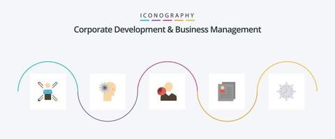 Corporate Development And Business Management Flat 5 Icon Pack Including employee. chart. brain. graph. personal vector