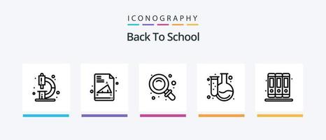 Back To School Line 5 Icon Pack Including drawing. color. board. back to school. glasses. Creative Icons Design vector