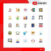 25 Thematic Vector Flat Colors and Editable Symbols of card bank devices payment heart Editable Vector Design Elements