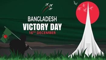 16 de diciembre banner del día de la victoria de bangladesh o día de la victoria vector