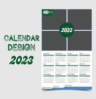 Plantilla de calendario de año nuevo 2023 o diseño de calendario vector