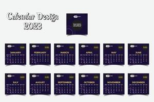 2023 new year calendar template or calendar design vector