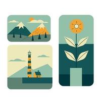 Minimalist background landscape vector