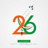 26 January India Republic Day 74th Celebration Social Media Post vector