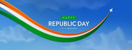 26 de enero día de la república india celebración 74 publicación en redes sociales vector