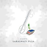 Happy Saraswathi Puja Social media post vector