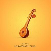 feliz saraswathi puja publicación en las redes sociales vector