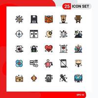 Set of 25 Modern UI Icons Symbols Signs for glue cream floppy religion christ Editable Vector Design Elements