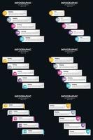 Vector 6 Infographics Pack Presentation slide template 5 Steps cycle diagrams and timelines