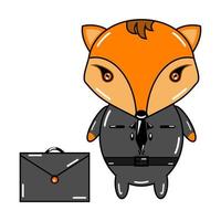 cute vector of fox working as boss