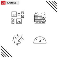 4 Line concept for Websites Mobile and Apps design arrow page online left Editable Vector Design Elements
