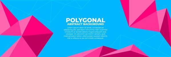 Geometric polygonal abstract background with triangles trendy fresh color combination, low poly banner horizontal with copy sapce for place text or object vector
