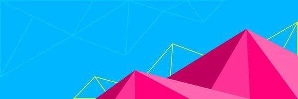 Geometric polygonal abstract background with triangles trendy fresh color combination, low poly banner horizontal with copy sapce for place text or object vector