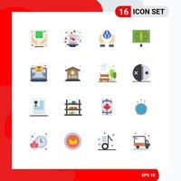 16 Universal Flat Colors Set for Web and Mobile Applications email finance love commerce power Editable Pack of Creative Vector Design Elements