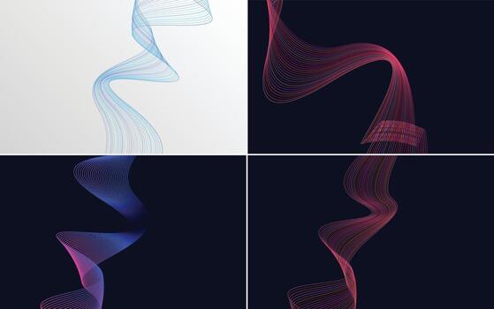 Collection of geometric minimal lines pattern set vector