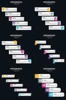 Vector 6 Infographics Pack Presentation slide template 5 Steps cycle diagrams and timelines