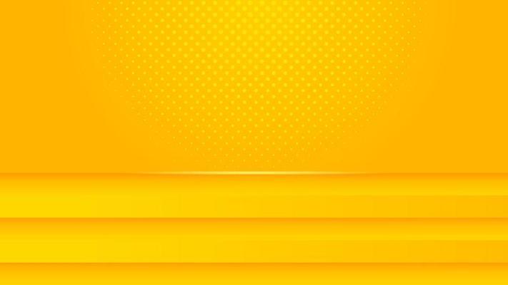 Abstract minimalism yellow background with 3D embossed dynamic shapes vector, banner design with empty space for place text or object