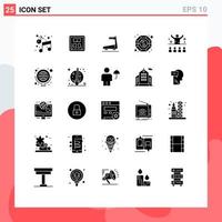 25 iconos creativos signos y símbolos modernos de conferencia máquina ying yang colmillo elementos de diseño vectorial editables vector
