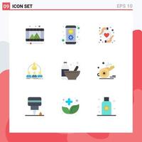 Modern Set of 9 Flat Colors Pictograph of bottle scientist health insurance experiment lab Editable Vector Design Elements