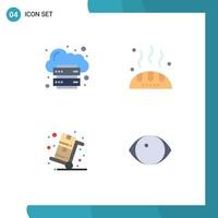 4 Universal Flat Icon Signs Symbols of cloud cyber monday internet thanks sales Editable Vector Design Elements