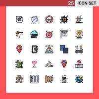 Filled line Flat Color Pack of 25 Universal Symbols of lab gear wire process mom Editable Vector Design Elements