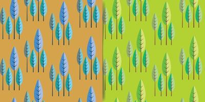 Set of patterns with trees. Vector background for various surfaces.