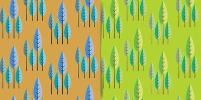 Set of patterns with trees. Vector background for various surfaces.