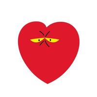 Sad heart vector cartoon character illustration of human emotions.