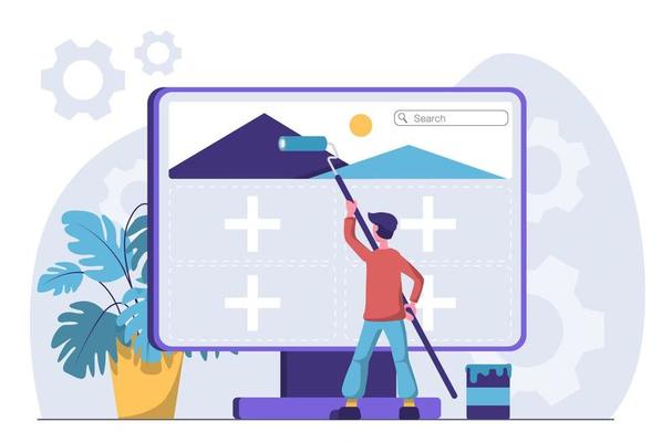 Ui ux design. Designer develops web page design