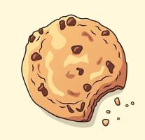 Cookie. Chocolate chip cookie. Cookies with chocolate drops vector