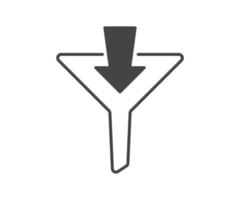 Funnel icon vector. Sort sign, filter symbol black and white. vector