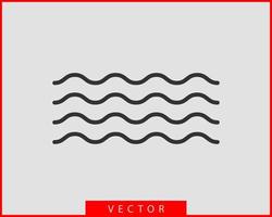 diseño de vectores de ondas. icono de onda de agua. líneas onduladas aisladas.