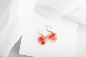 Handmade resin earrings, fashion jewelry. photo