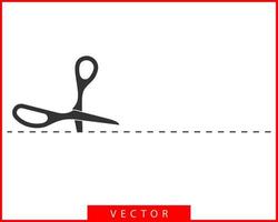 Scissor icon. Scissors cut vector design element or logo template. Black and white silhouette isolated.