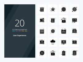 20 User Experience Solid Glyph icon for presentation vector