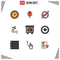 9 Creative Icons Modern Signs and Symbols of drawer sportsman cigarette skiing activity Editable Vector Design Elements