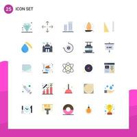 Modern Set of 25 Flat Colors and symbols such as ascending sailboat buildings sail boat Editable Vector Design Elements