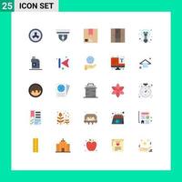 Group of 25 Flat Colors Signs and Symbols for wardrobe furniture e cupboard shipment Editable Vector Design Elements