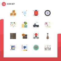 16 User Interface Flat Color Pack of modern Signs and Symbols of gift dropper energy color tools Editable Pack of Creative Vector Design Elements
