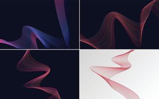 Collection of geometric minimal lines pattern set vector