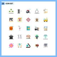 25 Creative Icons Modern Signs and Symbols of tree beach movie ring diamond Editable Vector Design Elements