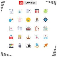 Set of 25 Modern UI Icons Symbols Signs for corona interface pencil content columns Editable Vector Design Elements