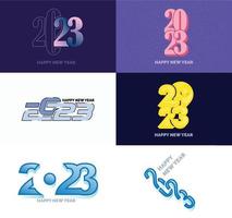 Big Set of 2023 Happy New Year logo text design 2023 number design template vector