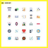 25 Flat Color concept for Websites Mobile and Apps search paper compete leaflet contact Editable Vector Design Elements