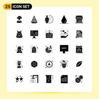 paquete de iconos vectoriales de stock de 25 signos y símbolos de línea para optimizar la fecha límite delicadeza reloj elementos de diseño vectorial editables dulces vector