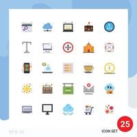 Set of 25 Modern UI Icons Symbols Signs for case briefcase online suitcase management Editable Vector Design Elements